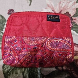 Yazzii- Red Paisley Quilted Cosmetic Bag